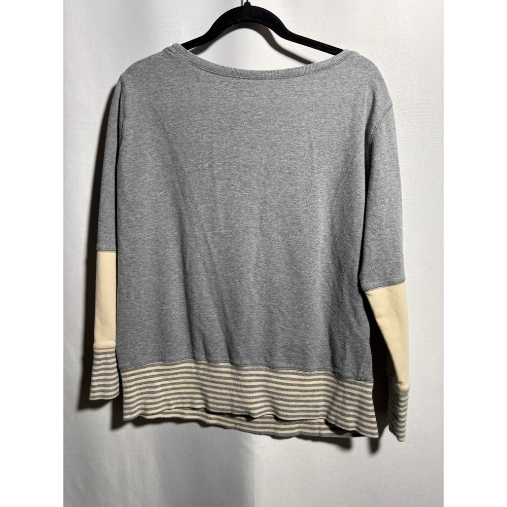 Vuori Gray and Cream Striped Pullover Sweatshirt - Picture 3 of 10